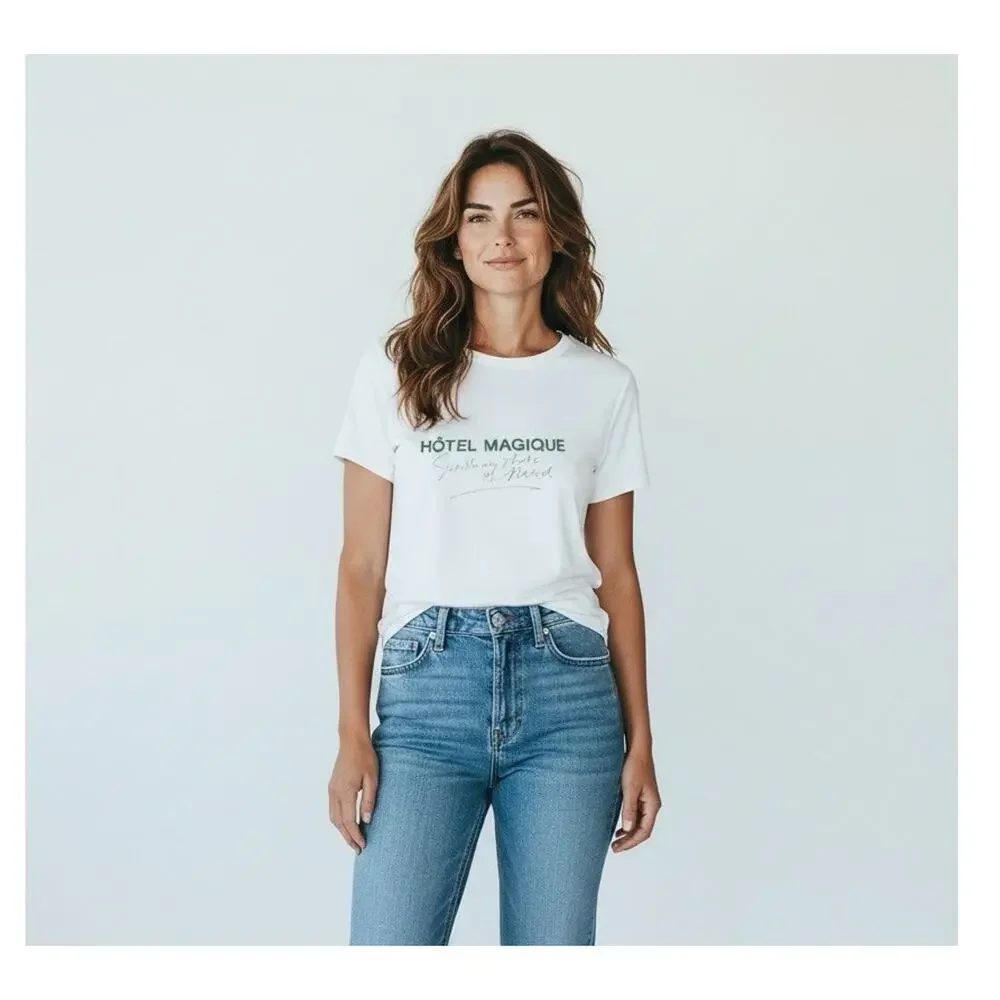 Madewell Graphic T-shirt Hotel Magique Sunshine State of Mind Size Large Cream - Picture 1 of 6